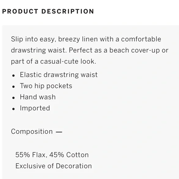 NWT Victoria’s Secret Drawstring Waist Linen Cover-up Shorts in White - Picture 11 of 13